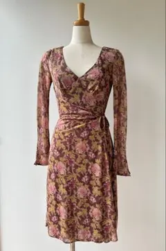 KOOKAI PARIS ボタニカル柄ラップワンピース クーカイ