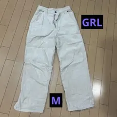 ホワイト コーデュロイ ワイドパンツ