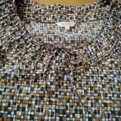 「美品」 Hushush カラフルチェック柄 五分袖チュニック ・ワンピース M