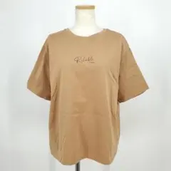 /＊c【美品】ジェイプレス ロゴプリント バックスリット Tシャツ 半袖 L 茶のサムネイル