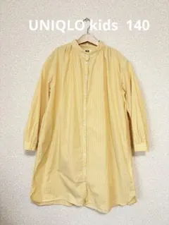 UNIQLO イエロー ストライプシャツワンピース140