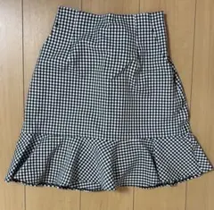ギンガムチェック フレアスカート 着丈47cm