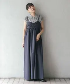 KBF ドロストチェックキャミワンピース