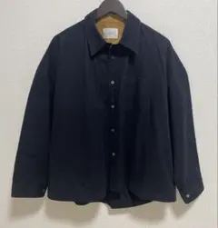 MIDIUMISOLID シャツジャケット 厚手 羽織り ラウンドヘム