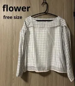 flower フリーサイズ ストライプシャツ　ギンガムチェック　ブラウスのサムネイル