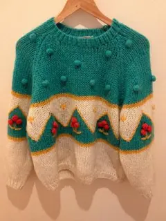 80s POP KNIT レディース 레트로 カラフル ニット セーター