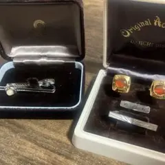 昭和レトロ　メンズネクタイピン＆カフスセット