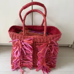 とってもポップな可愛い、かごバックです。のサムネイル