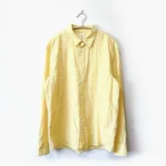 カラーシャツ H&M エイチアンドエム【M】ボタンアップシャツ 長袖 イエロー