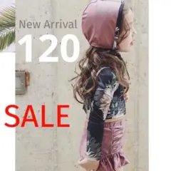 女の子 可愛い 長袖水着セパレートボタニカル フリル帽子付セットアップ120