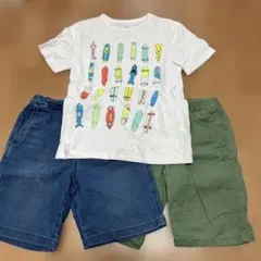 ユニクロショートパンツgapTシャツ3点セット140cm