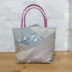 帯リメイクバッグ秋の花 桔梗　菊のサムネイル