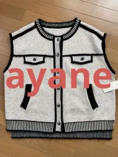 《新品.タグ付き》アヤン ayaneトロンプルイユニットベスト　白