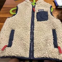 patagonia フリースベスト クリーム/ネイビー　5T
