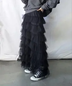 チュールスカート 黒のサムネイル
