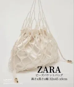 ザラ ビーズ バスケット バッグ パール