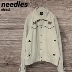 Needles デニムジャケット パピヨン刺繍 S ウエスタン デニムシャツ