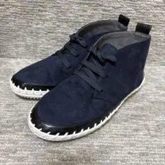 美品 モード・エ・ジャコモ ハイカットステッチスニーカー ネイビー 22.5のサムネイル