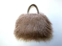 Di classe Donnaファー付き イントレチャート ハンドバッグ ピンク 