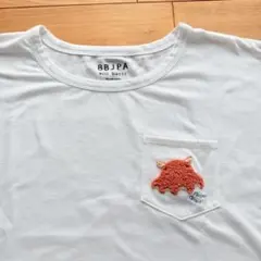 【Bleu Bleuet】半袖Tシャツ ポケット付き ホワイト メンダコ刺繍のサムネイル