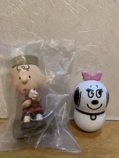 スヌーピー　チャーリー・ブラウンガチャ&おきあがりこぼしクーナッツ　ベル　セット