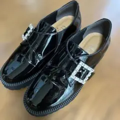 ダイアナ／厚底ローファー 23cm Black エナメル