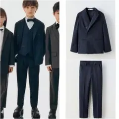 新品タグ付★ザラ キッズ チェックブレザー+パンツ 164㎝定価14,580円