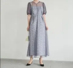 kaene カエン ローズ ジャガード チュール ワンピース ドレス 36