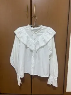 OLIVE des OLIVE ホワイト フリルブラウス ガーリー 長袖のサムネイル