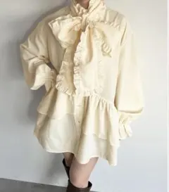 チュニックボウタイシャツワンピース【ZOZOTOWN限定アイテム】