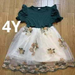 SHEIN フリル袖刺繍ドレス 4Y 結婚式 フォーマルワンピースのサムネイル