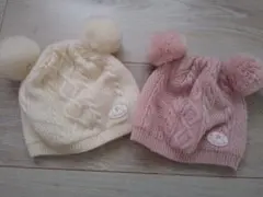 お値下げ！ミキハウス　ニット帽　ポンポン　ピンク　44-48