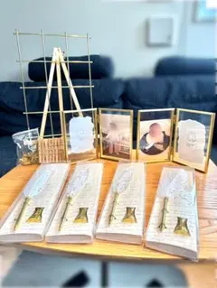 結婚式受付スペース/羽ペン、受付サイン、写真立て