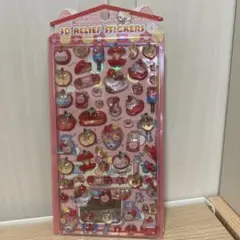 3Dシール　ぷくぷくシール　立体シール　りんご　ネコ　スイーツ　※硬いタイプ