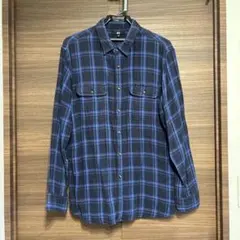 【値下げ中！】ネイビーと青のチェック柄ネルシャツ