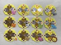 メダル　メッセージカード　(金銀クローバー×どうぶつ) 12枚