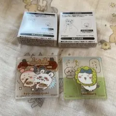 ちいかわ　アクリルシーンクリップ　ハチワレ　モモンガ　カニ