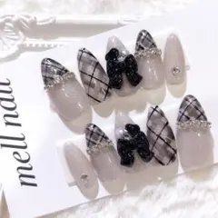 3560 ネイルチップ 量産型 ワンホン フレンチガーリー 韓国 地雷 オーダー