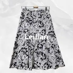 a1027 Leilian花柄フレアスカート Aライン キレイめ L ミモレ丈のサムネイル