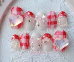 ネイルチップ♡量産型 フレンチガーリー 現品 ワンホン