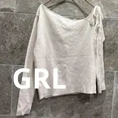 ⁠GRL グレイル ワンショル　オフショル　 肩リボン ニット F a868⁠