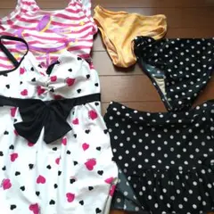 女の子用水着　まとめ売り　セット ハート柄 水玉模様
