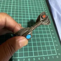 インディアンジュエリー　羽　ターコイズ　925 バングル　ブレスレット