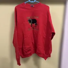 Hanes スウェット HOLY COW レッド