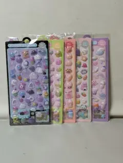 ホローぷくぷくシール 3D 立体 ボンボンドロップシール【５枚セット】