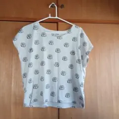 フクロウ柄Tシャツ　Bleu Bleuet ブルーブルーエ 　薄手　涼しいのサムネイル