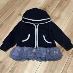panpan tutu ネイビー フード付きパーカー 90