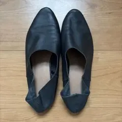 ZARA ブラック フラットシューズ　24 24.5 レザー