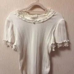 axesfemme ホワイト 半袖 ニット