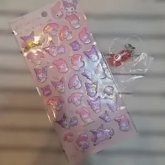 マイメロディ・クロミ ぷくっとシール　ケアベアめじるしアクセサリー